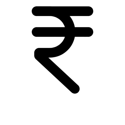 Indian Rupee currency icon representing affordable luxury apartments pricing and investment value offered by Mana Projects