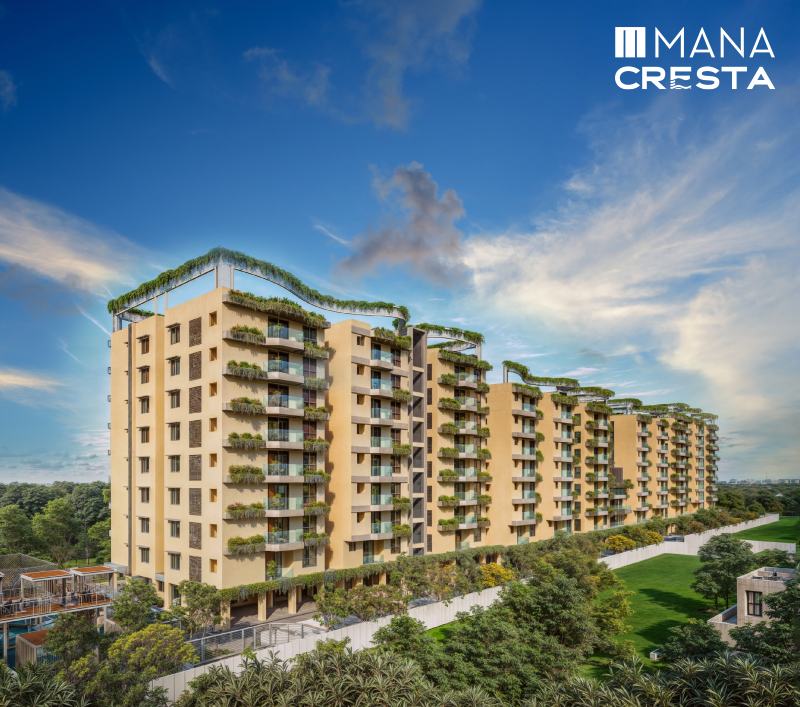 Mana Cresta eco-friendly apartments in Chikkanayakanahalli - Curvilinear architecture with nature-inspired design, EV charging stations, and sustainable living features